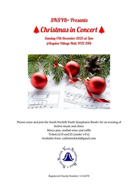 Christmas in Concert by SNYSB+, Roydon Village Community Hall ...