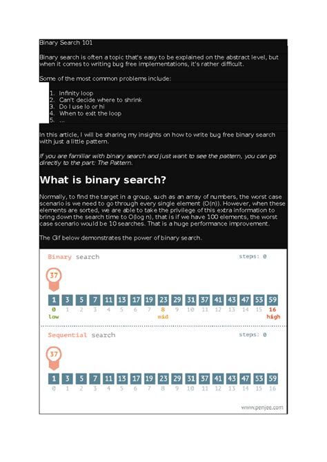 Binary Search Notes - Summary for Data Structures & Algorithms (DSA ...