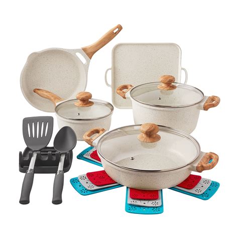 The Pioneer Woman Prairie Signature 14-Piece Cast Aluminum Cookware Set ...