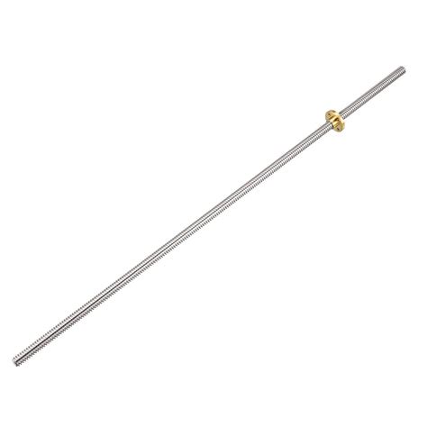 uxcell 500mm T8 OD 8mm Pitch 2mm Lead 2mm Lead Screw Rod with Copper ...