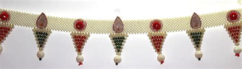 Ethnic Door Hanging Toran/Bandhanwar in Red,Green and White Color by ...