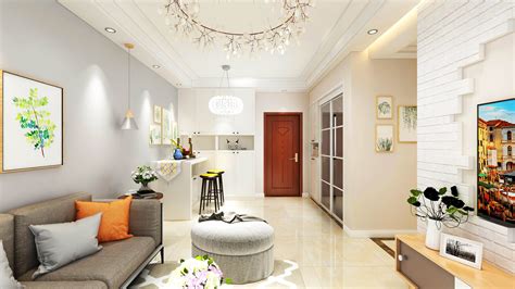 现代简约风格效果图：绿都澜湾89平三居室装修，清新时尚，雅致大气！