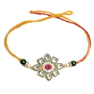 NITYAM ENTERPRISES Handmade Designer Kundan Green Flower White Pearl ...