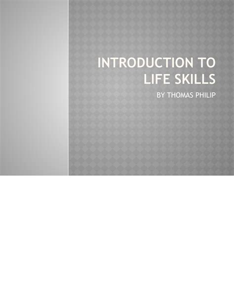 Introduction TO LIFE Skills - INTRODUCTION TO LIFE SKILLS BY THOMAS ...