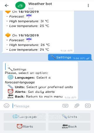 Weather Bot Telegram in Python 的图像结果