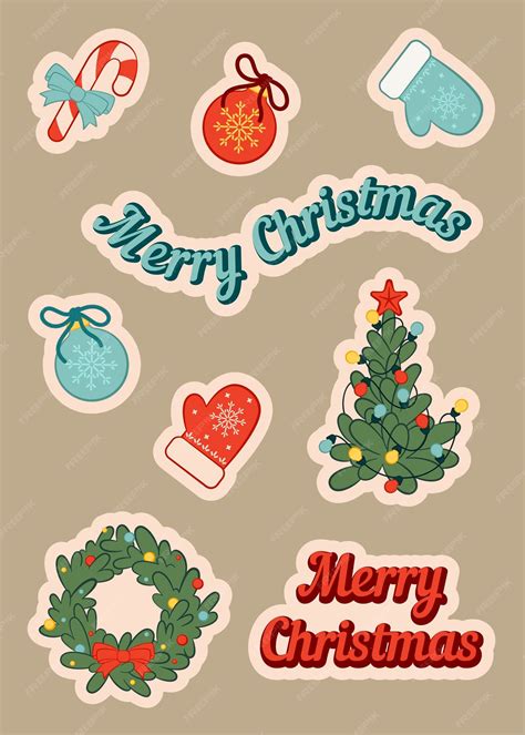 Premium Vector | Set of hand drawn Christmas decorative elements Cozy ...