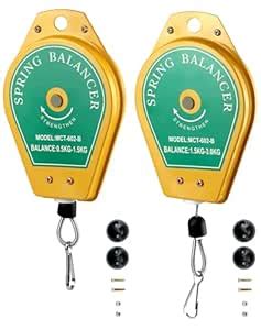 QWORK Retractable Spring Balancer, 3.3lbs - 6.6 lbs and 1.1lbs - 3.3lbs ...