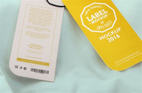 Yellow Hang Tag Mockup – Modern Clothing Label | ZippyPixels