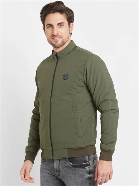 Being Human Regular Fit Men Collared Jackets-Olive
