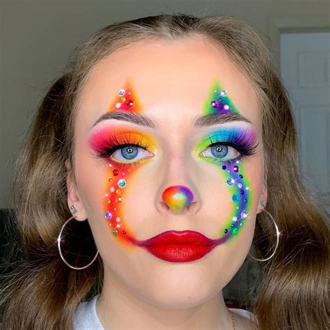 cute rainbow clown makeup