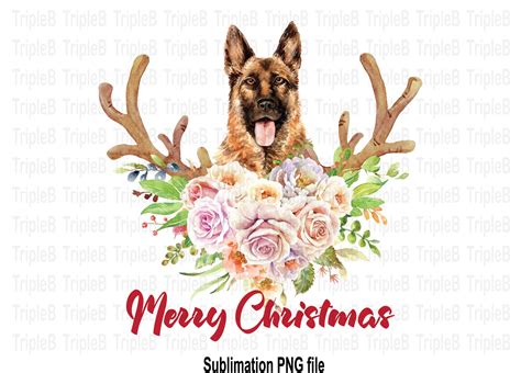 Merry Christmas German Shepherd Designs Graphic by TripleBcraft ...