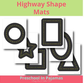 Highway Shape Mats by Preschool In Pajamas | TPT