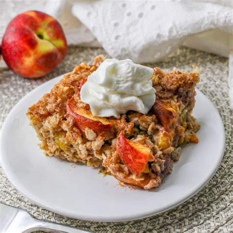 Peach Baked Oatmeal - Mama's On A Budget