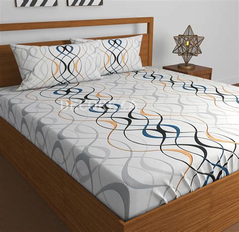 Buy DECOREZA 240 TC Cotton Feel Glace Cotton Elastic Fitted Printed ...