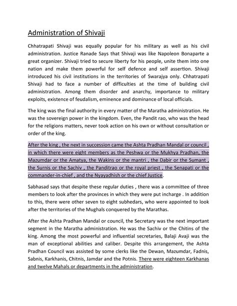 Administration of Shivaji - Administration of Shivaji Chhatrapati ...