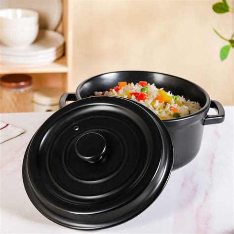 Matte Black Ceramic Cocotte Cooking Pot 4200ml Online - Premium Cooking ...