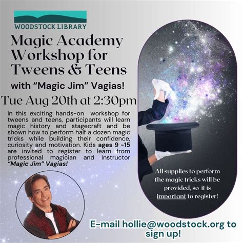 Magic Academy Workshop for Tweens & Teens with Jim Vagias, 5 Library Ln ...