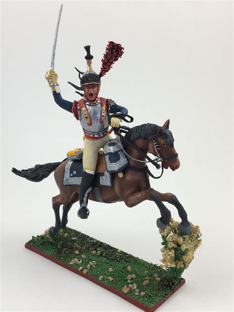 Painted Napoleonic tin toy soldier 1/30, French Officer Cuirassier VID SOLDIERS | eBay