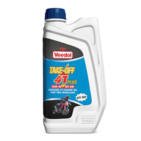 Veedol Take-Off 4T Plus Engine Oil 20W-40 SM for Two Wheelers 1 Litre ...