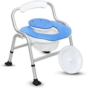Primage Deluxe Commode and Shower Chair with EVA CUSHION Seat, Height ...