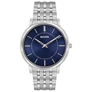 Bulova Men's Quartz Stainless Steel Dress Watch, Color:Silver-Toned ...