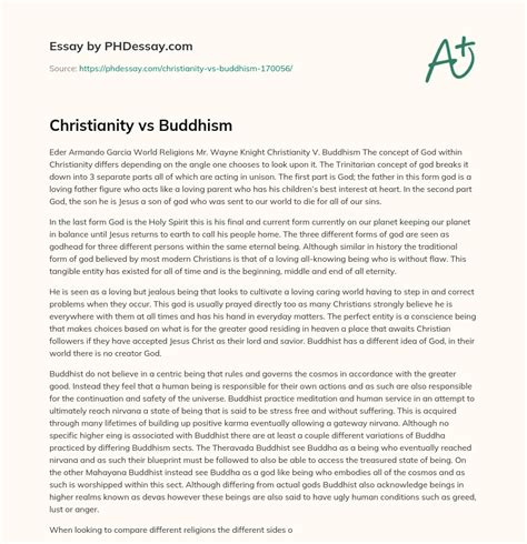 Christianity vs Buddhism - PHDessay.com