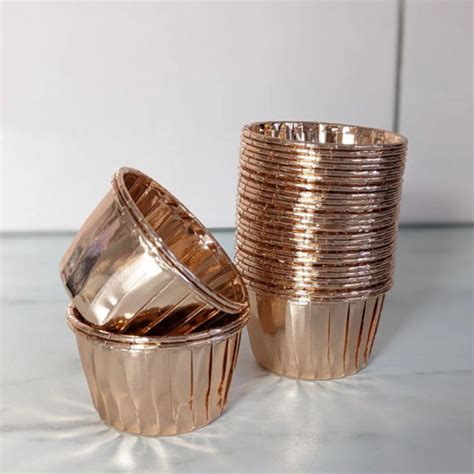 Champagne Gold Aluminium Foil Baking Cups / Muffin Cups