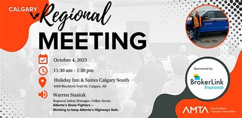 Calgary Regional Meeting presented by BrokerLink Insurance, Holiday Inn ...
