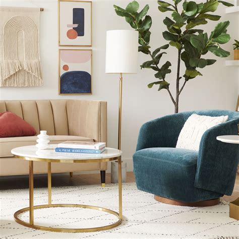 Quinn Marble And Brass Telescoping Floor Lamp - World Market