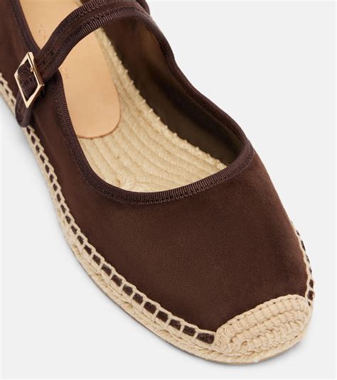 Suede Mary Jane espadrilles in brown - Tory Burch | Mytheresa