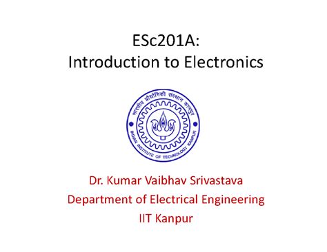 L01 kvs introduction - Lecture notes L - ESc201A: Introduction to ...