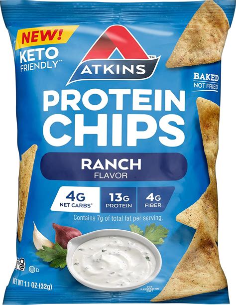 Atkins Ranch Protein Chips, 4G Net Carbs, 13G Protein, Gluten Free, Lo