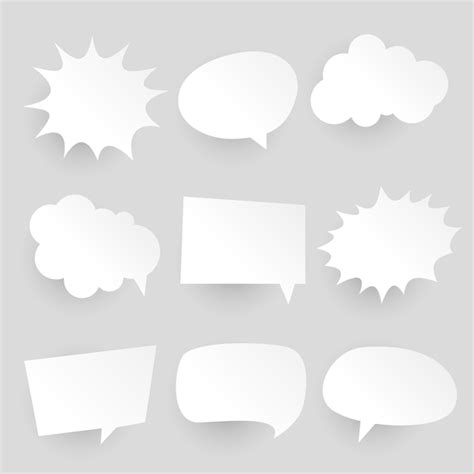 Papercut style comic chat bubbles and expressions | Free Vector
