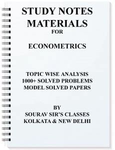 Study Notes Materials For Econometrics 1000+ Solved Problems Model ...