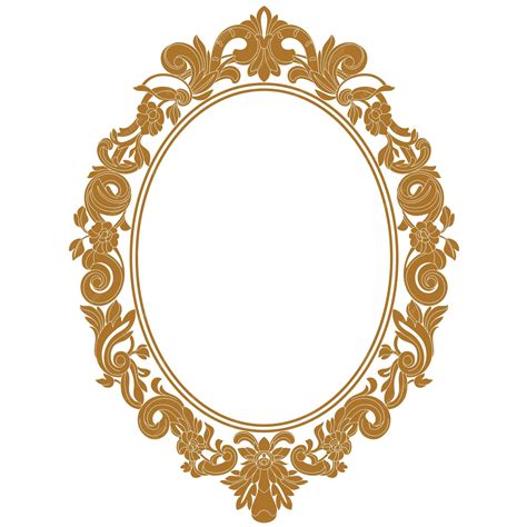 Golden vintage oval graphical frame in antique style. vector. | Premium ...