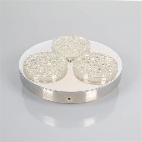 Textured Glass and Aluminum Flush Mount Fixture Lamp, Italy 1960 – DERIVE