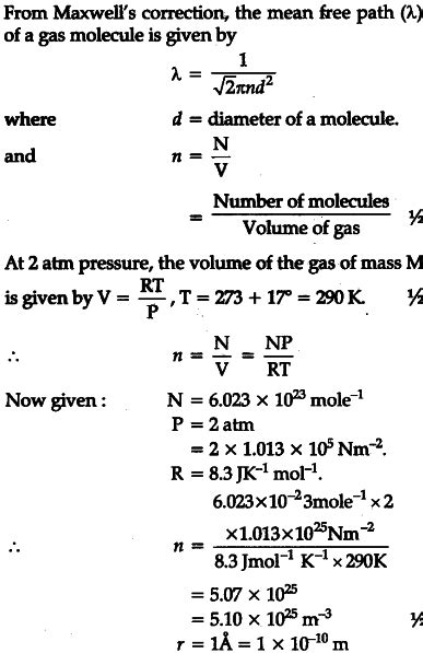 Estimate the mean free path and collision frequency of nitrogen ...