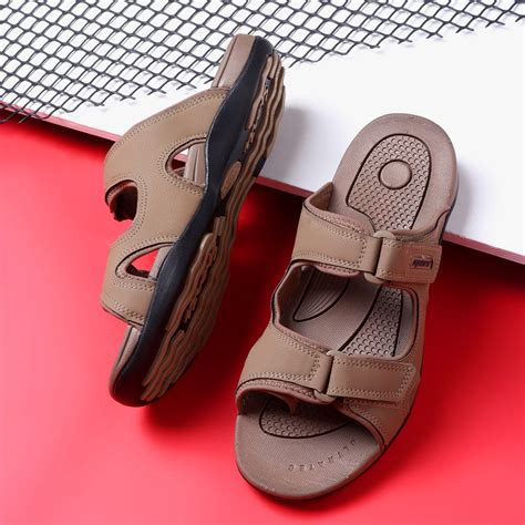 Buy Camel Brown Slippers for Men SFG 183 Online at best Price – Relaxo ...