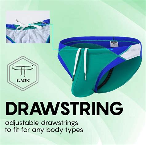 Men's Swim Briefs Pouch Bikini Swimsuit with Drawstring Refreshing ...