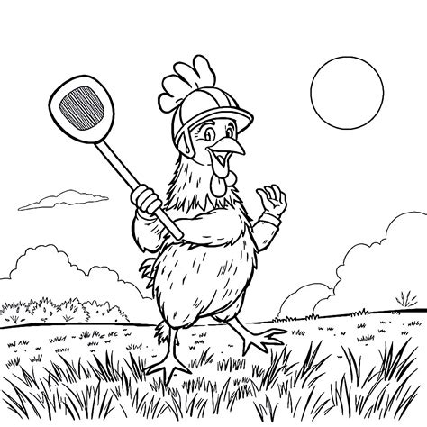 Chicken Jockey Colouring In Pages