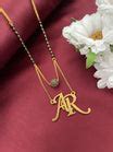 Custom 2 Initial Pendant Name Short Mangalsutra Necklace With AD Ball ...
