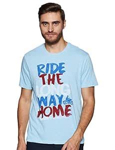 Royal Enfield Long Way Home Graffiti Sky Blue T-Shirt (L) 42 CM ...