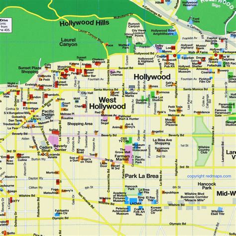Hollywood Tourist Map