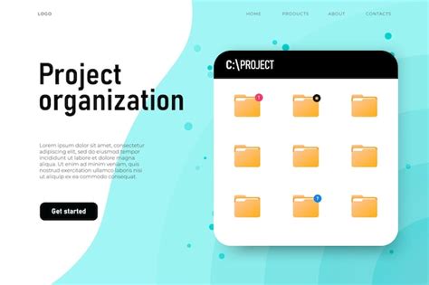 Premium Vector | Project organization folder, board with project folders.