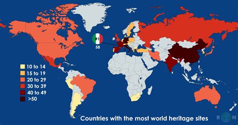 Map of the countries with the most UNESCO World Heritage Sites. : r/ghostposter