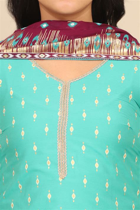 Buy Green Foil Printed Embellished Straight Kurta, Flared Palazzo and ...