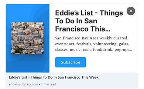 Eddies List: San Francisco Events This Week, Bay Area Events This ...