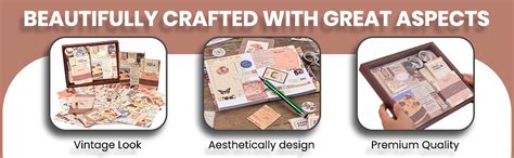 RANUR 346pcs Vintage Aesthetic Scrapbook Kit with Stickers, Art Bullet ...