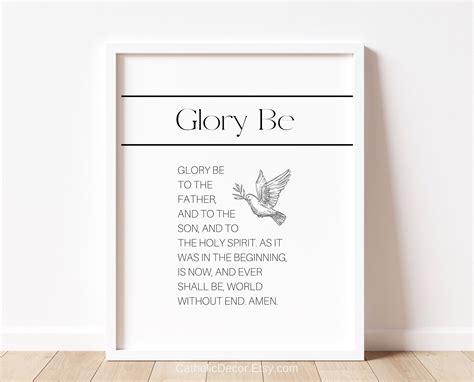 Printable Glory Be to the Father Prayer Digital Print Catholic Home ...