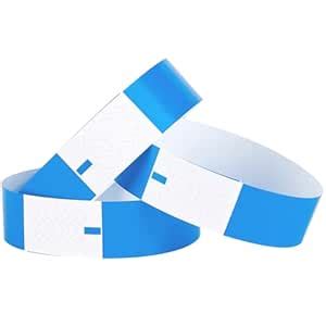 SOFPLATE 300 Pieces Blue Event Wristbands Bulk Pack Party Wristbands ...